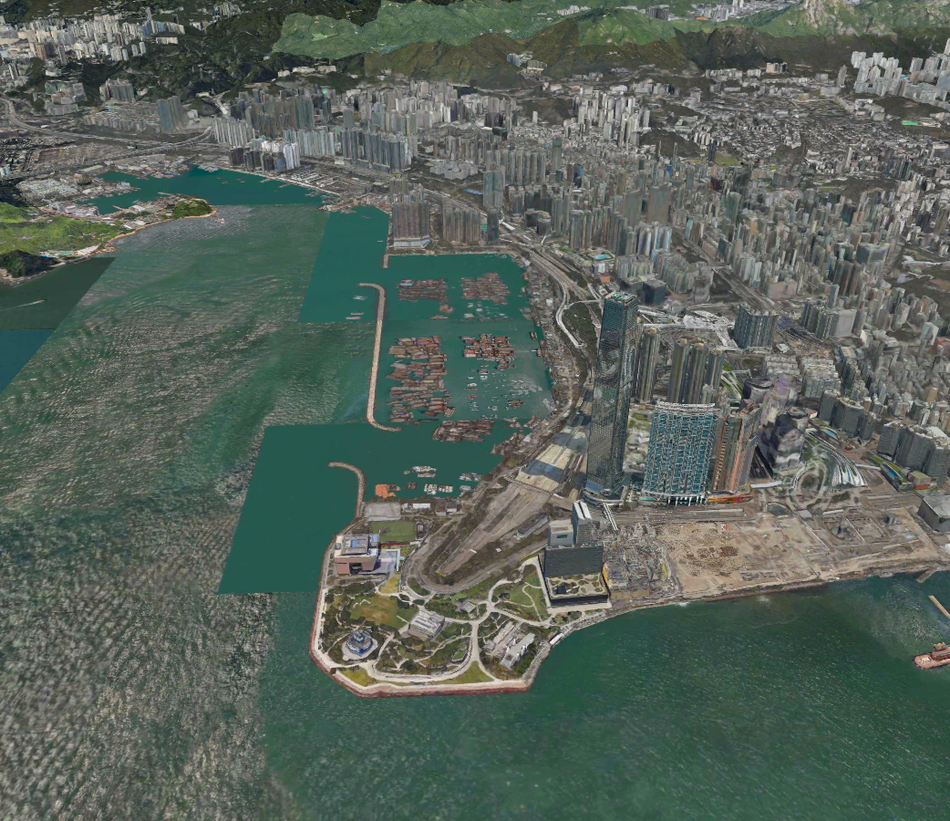 西九龍與海濱 Open3Dhk 3D 地圖原圖